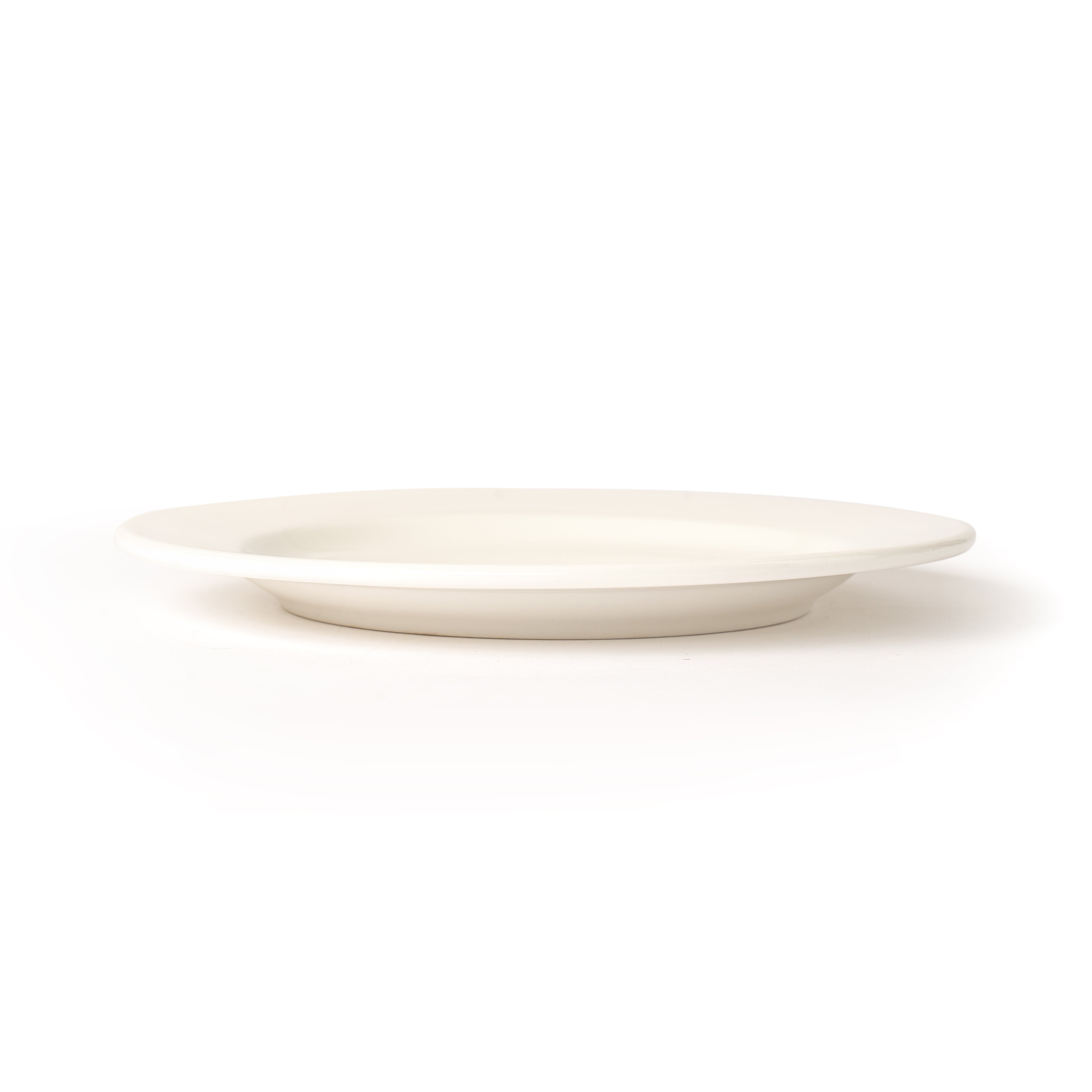 PALM Dinner Plate, 9" / 22.9cm, Wide Rim, Porcelain, White