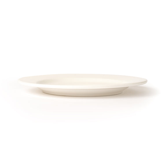 PALM Dinner Plate, 9" / 22.9cm, Wide Rim, Porcelain, White