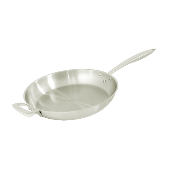 Stainless Steel Deluxe Fry Pan with Helper Handle